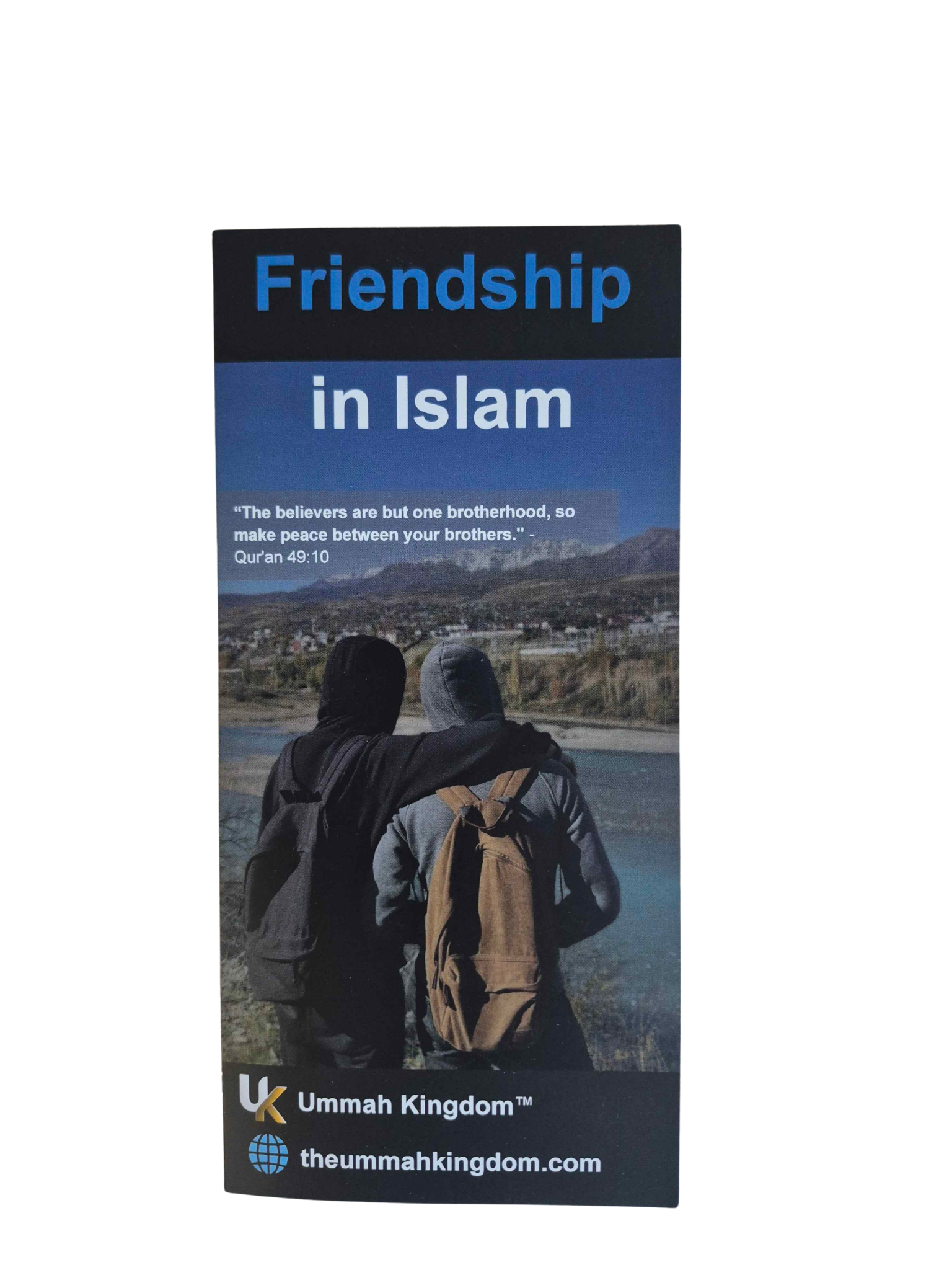 Friendship in Islam trifold brochure front cover – two Muslim brothers by the water