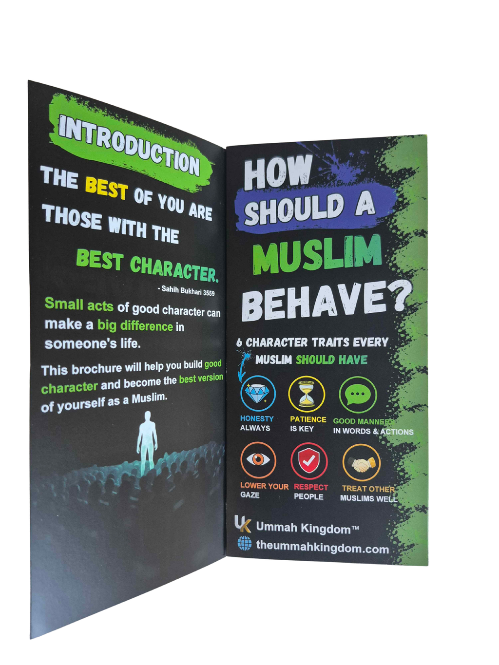 How Should a Muslim Behave trifold brochure back panel - Treat Other Muslims Well checklist