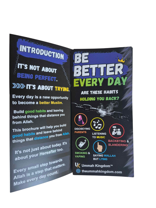 Be Better Every Day trifold brochure open spread - Introduction